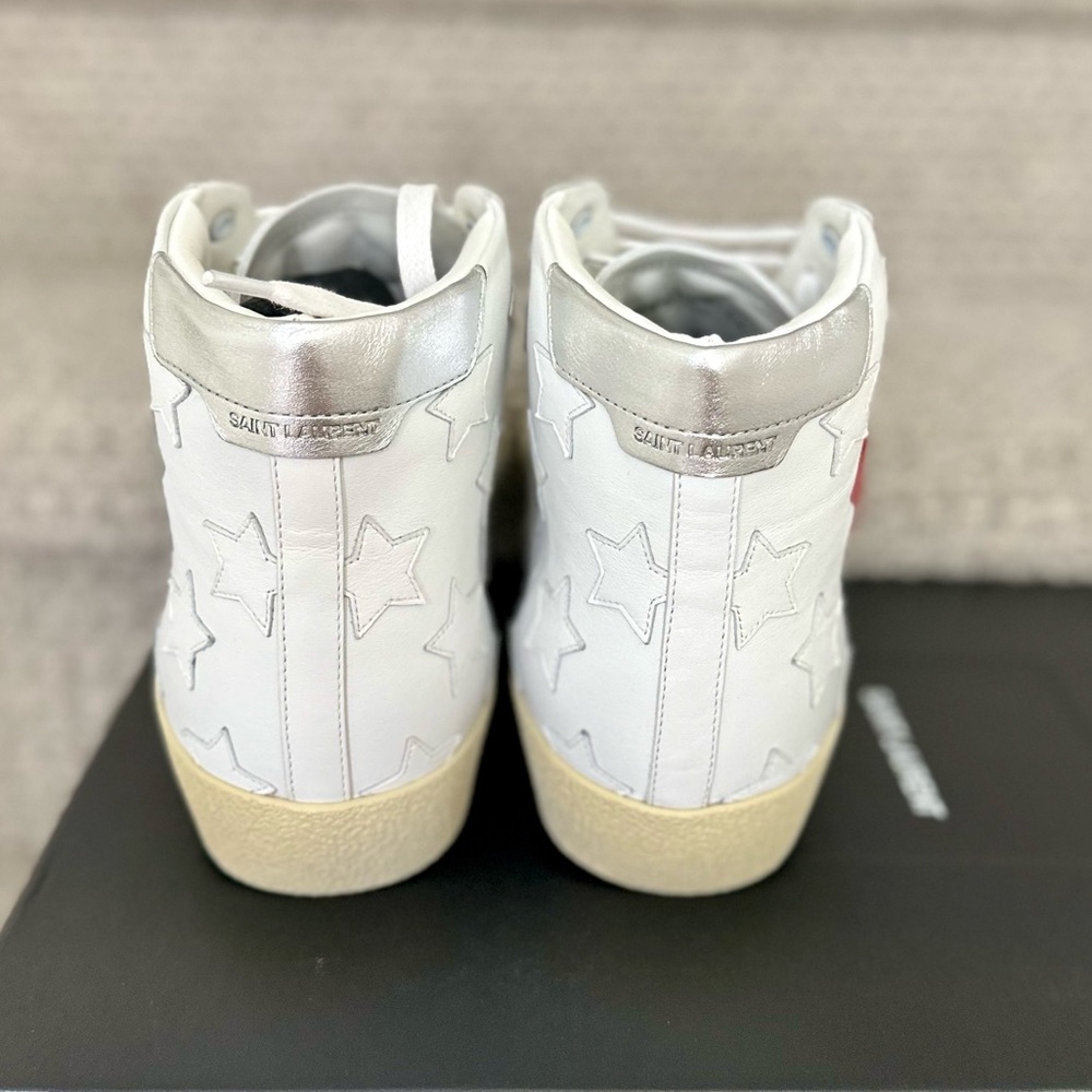 SAINT LAURENT Leather High Top Sneakers - Picture 5 of 14